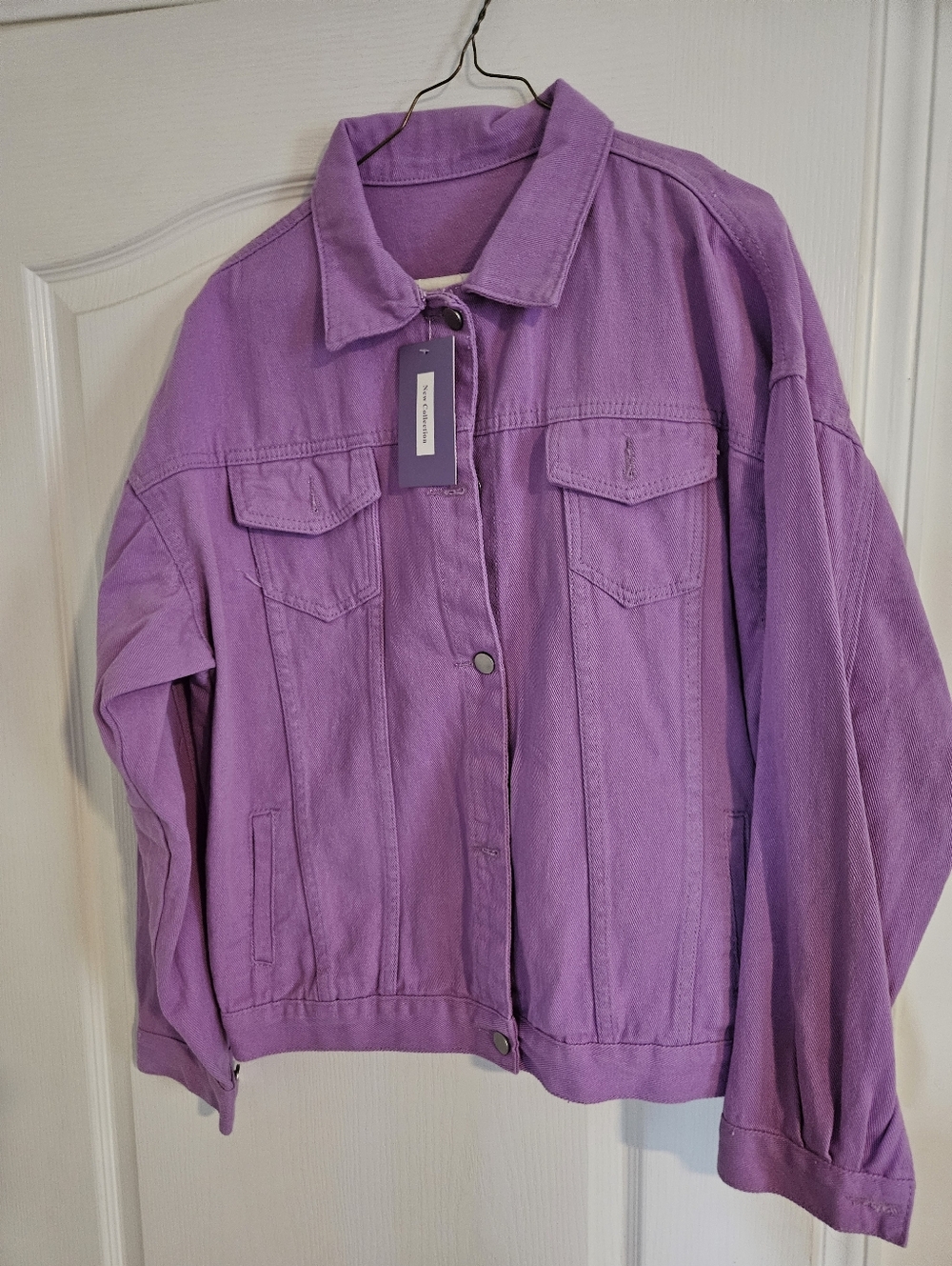 Purple Women's Oversized Denim Jacket